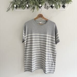 Eileen Fisher Stripe Organic Cotton Sweater Boxy Fit Small CP